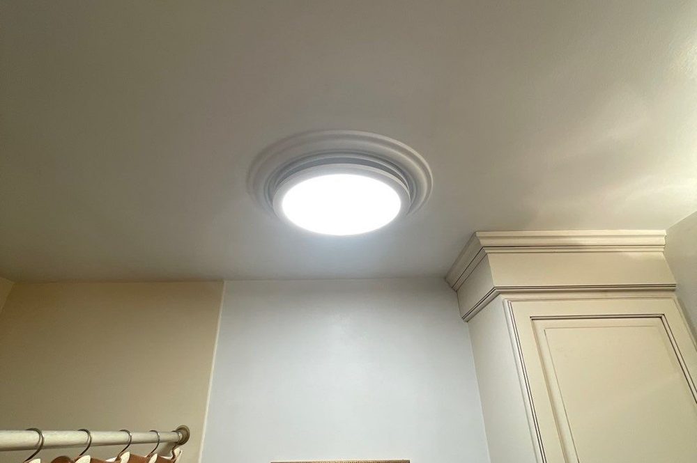 Clean ceiling vent after service