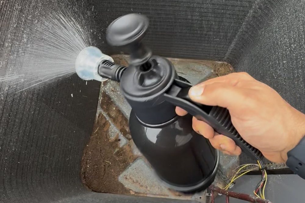 Duct cleaning work in progress